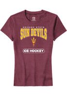 Arizona State Sun Devils Womens Maroon Ice Hockey Short Sleeve T-Shirt