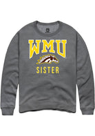Western Michigan Broncos Mens Grey Sister Long Sleeve Crew Sweatshirt
