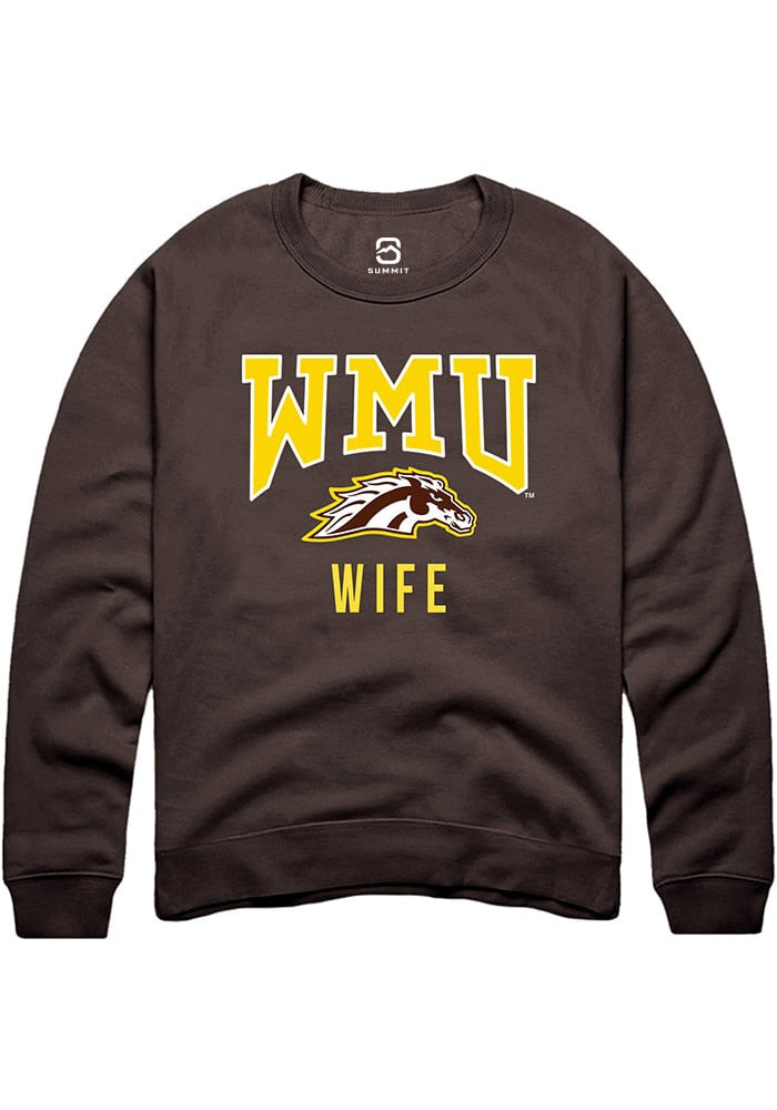 Western Michigan Broncos Mens Brown Wife Long Sleeve Crew Sweatshirt