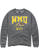 Western Michigan Broncos Mens Grey Wife Long Sleeve Crew Sweatshirt