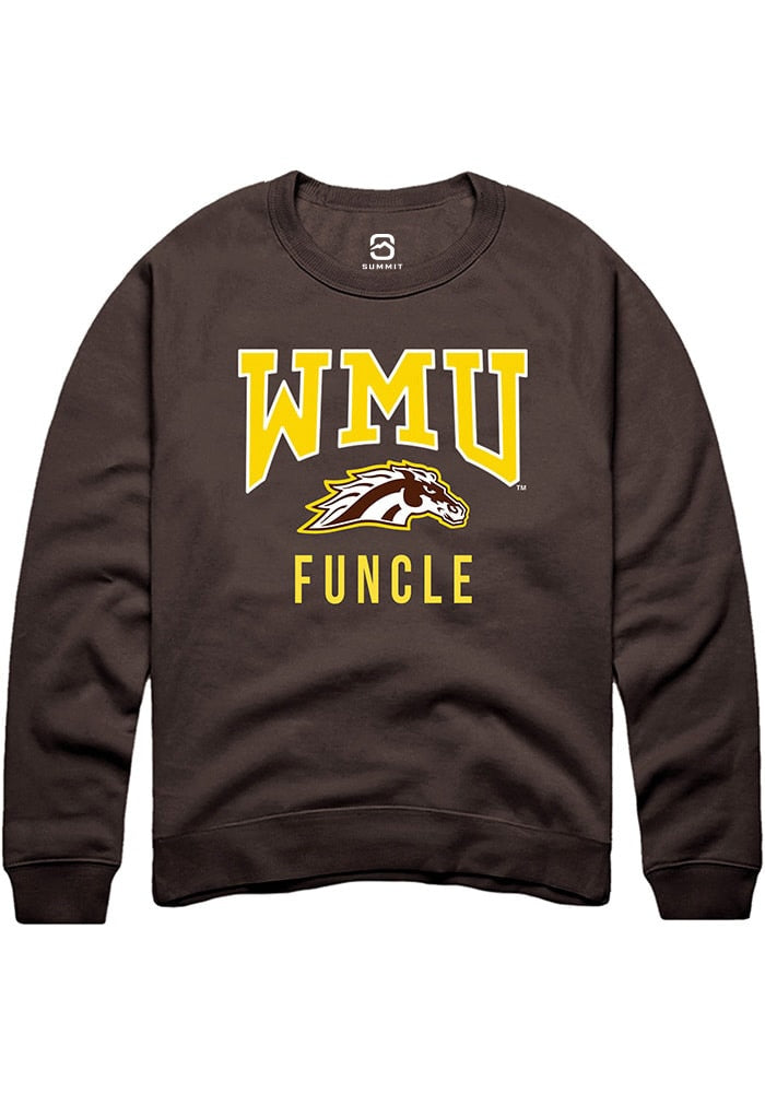 Western Michigan Broncos Mens Brown Funcle Long Sleeve Crew Sweatshirt