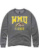 Western Michigan Broncos Mens Grey Fiancé Long Sleeve Crew Sweatshirt