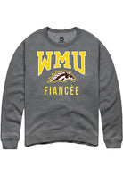 Western Michigan Broncos Mens Grey Fiancée Long Sleeve Crew Sweatshirt