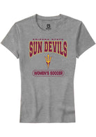 Arizona State Sun Devils Womens Grey Womens Soccer Short Sleeve T-Shirt