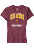Arizona State Sun Devils Womens Maroon Womens Track and Field Short Sleeve T-Shirt
