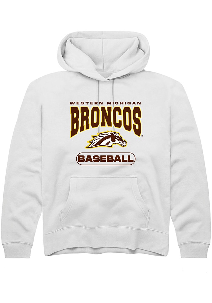 Western Michigan Broncos Youth White Baseball Long Sleeve Hoodie