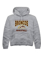 Western Michigan Broncos Youth Grey Mens Basketball Long Sleeve Hoodie