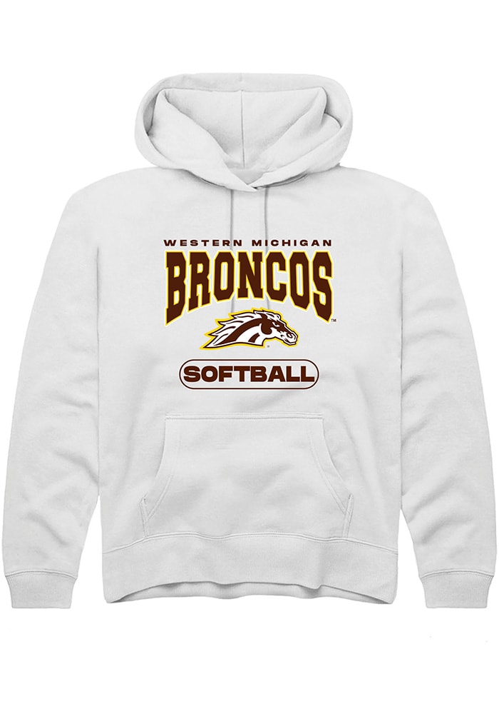 Western Michigan Broncos Youth White Softball Long Sleeve Hoodie