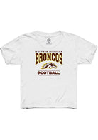 Western Michigan Broncos Youth White Football Short Sleeve T-Shirt