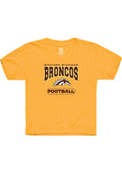 Western Michigan Broncos Youth Gold Football Short Sleeve T-Shirt