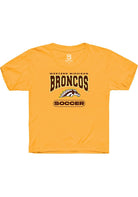Western Michigan Broncos Youth Gold Soccer Short Sleeve T-Shirt