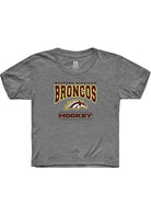 Western Michigan Broncos Youth Grey Hockey Short Sleeve T-Shirt