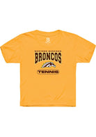 Western Michigan Broncos Youth Gold Tennis Short Sleeve T-Shirt