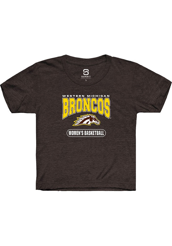 Western Michigan Broncos Youth Brown Womens Basketball Short Sleeve T-Shirt