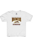 Western Michigan Broncos Youth White Gymnastics Short Sleeve T-Shirt