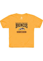 Western Michigan Broncos Youth Gold Womens Soccer Short Sleeve T-Shirt