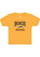 Western Michigan Broncos Youth Gold Track and Field Short Sleeve T-Shirt