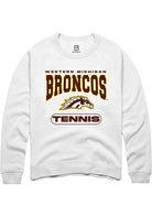 Western Michigan Broncos Mens White Tennis Long Sleeve Crew Sweatshirt