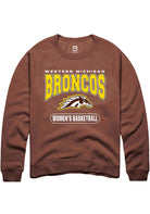 Western Michigan Broncos Mens Brown Womens Basketball Long Sleeve Crew Sweatshirt