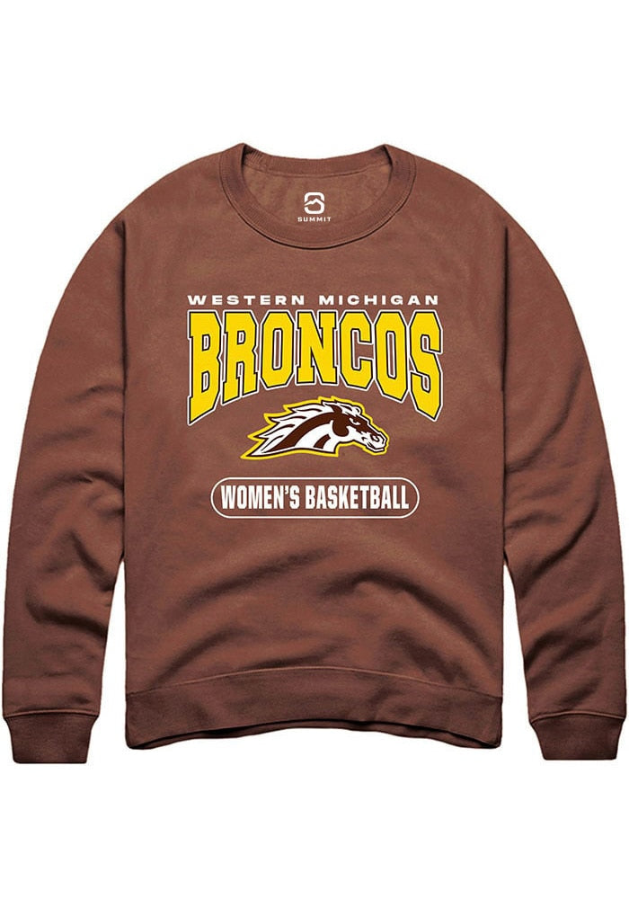 Western Michigan Broncos Mens Brown Womens Basketball Long Sleeve Crew Sweatshirt