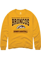 Western Michigan Broncos Mens Gold Womens Basketball Long Sleeve Crew Sweatshirt