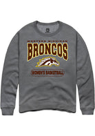 Western Michigan Broncos Mens Grey Womens Basketball Long Sleeve Crew Sweatshirt