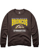 Western Michigan Broncos Mens Brown Gymnastics Logo Long Sleeve Crew Sweatshirt