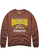 Western Michigan Broncos Mens Brown Gymnastics Long Sleeve Crew Sweatshirt