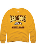 Western Michigan Broncos Mens Gold Womens Soccer Long Sleeve Crew Sweatshirt
