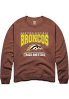 Western Michigan Broncos Mens Brown Track and Field Long Sleeve Crew Sweatshirt