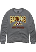 Western Michigan Broncos Mens Grey Track and Field Long Sleeve Crew Sweatshirt