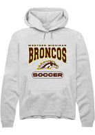 Western Michigan Broncos Mens White Soccer Long Sleeve Hoodie