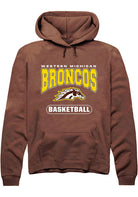 Western Michigan Broncos Mens Brown Basketball Long Sleeve Hoodie