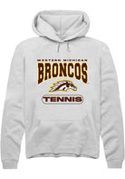 Western Michigan Broncos Mens White Tennis Long Sleeve Hoodie