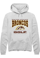 Western Michigan Broncos Mens White Golf Long Sleeve Hoodie
