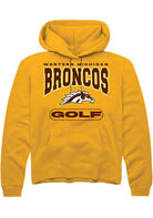 Western Michigan Broncos Mens Gold Golf Long Sleeve Hoodie