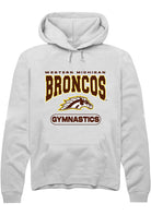 Western Michigan Broncos Mens White Gymnastics Long Sleeve Hoodie