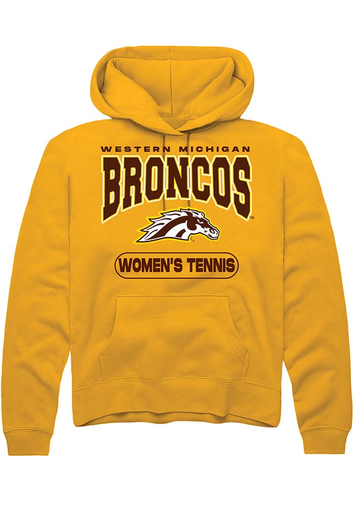 Western Michigan Broncos Mens Gold Womens Tennis Long Sleeve Hoodie