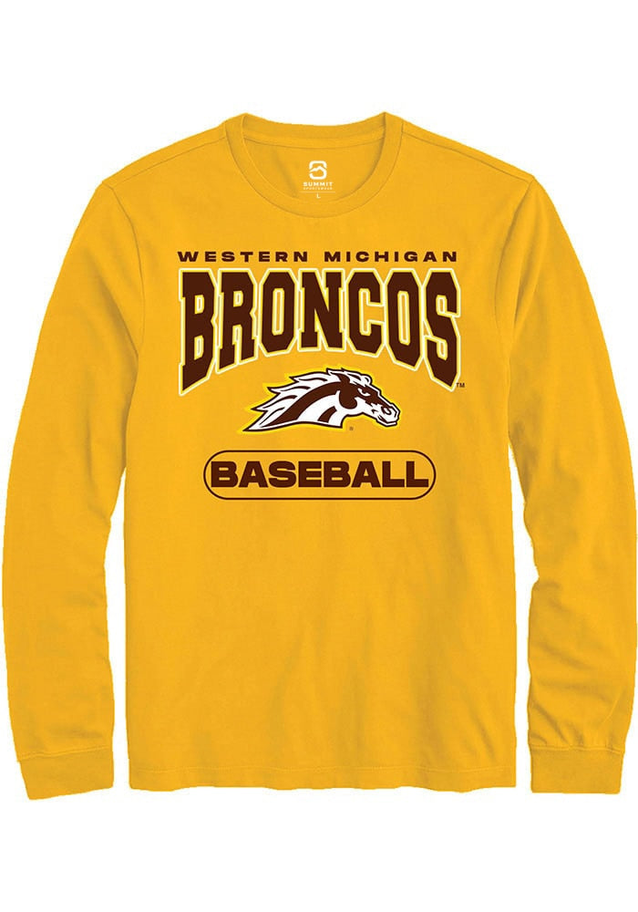 Western Michigan Broncos Gold Baseball Long Sleeve T-Shirt