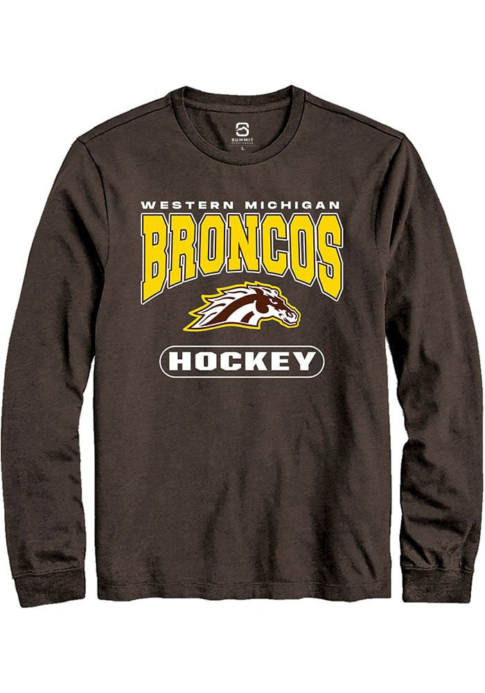 Western Michigan Broncos Brown Hockey Long Sleeve T-Shirt