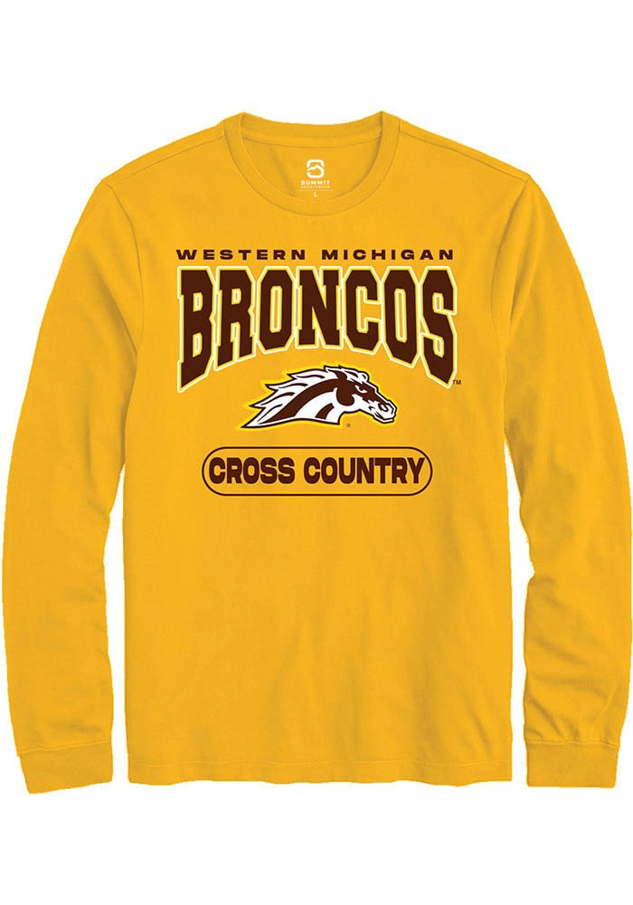 Western Michigan Broncos Gold Cross Country Long Sleeve T-Shirt