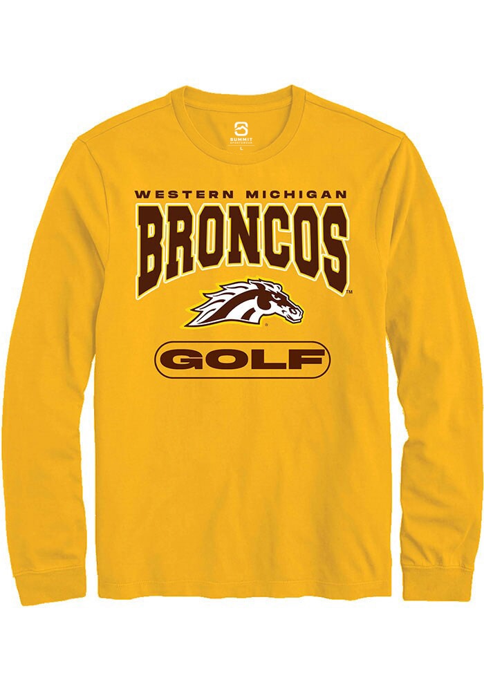 Western Michigan Broncos Gold Golf Long Sleeve T-Shirt