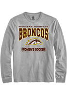 Western Michigan Broncos Grey Womens Soccer Long Sleeve T-Shirt