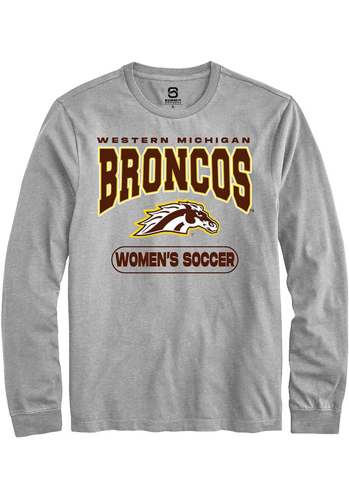Western Michigan Broncos Grey Womens Soccer Long Sleeve T-Shirt
