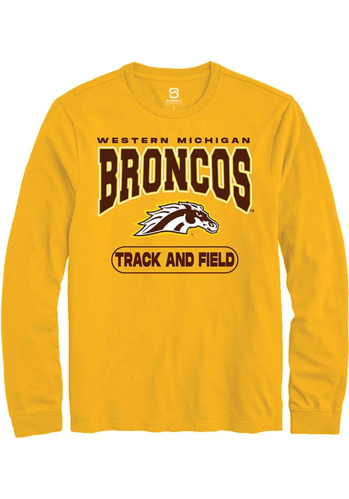 Western Michigan Broncos Gold Track and Field Long Sleeve T-Shirt