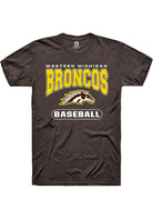 Western Michigan Broncos Brown Baseball Logo Short Sleeve T-Shirt