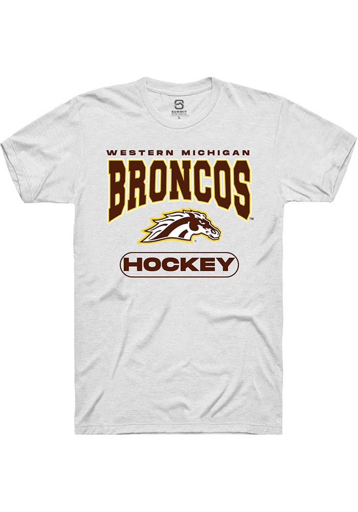 Western Michigan Broncos White Hockey Short Sleeve T-Shirt