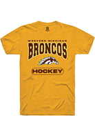 Western Michigan Broncos Gold Hockey Short Sleeve T-Shirt