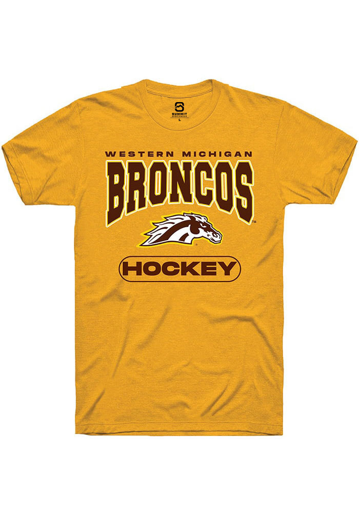 Western Michigan Broncos Gold Hockey Short Sleeve T-Shirt