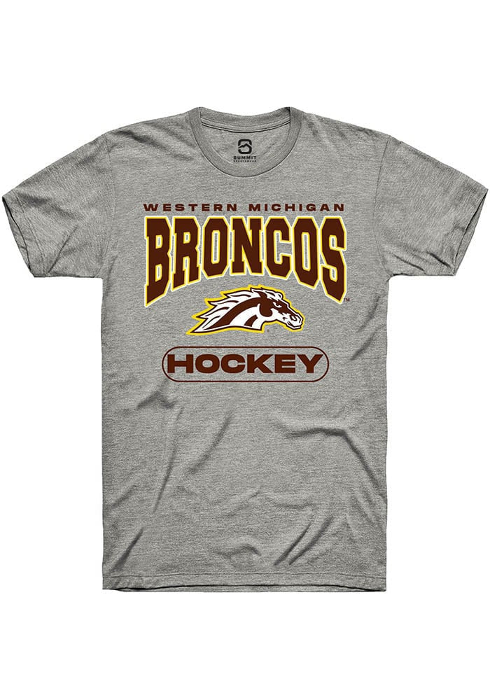 Western Michigan Broncos Grey Hockey Short Sleeve T-Shirt